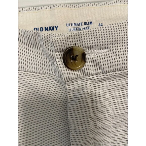 Old Navy Shorts Men's Sz 32 Gray Mini Stripe Chino Ultimate Slim 10" Inseam NWT - Picture 5 of 12